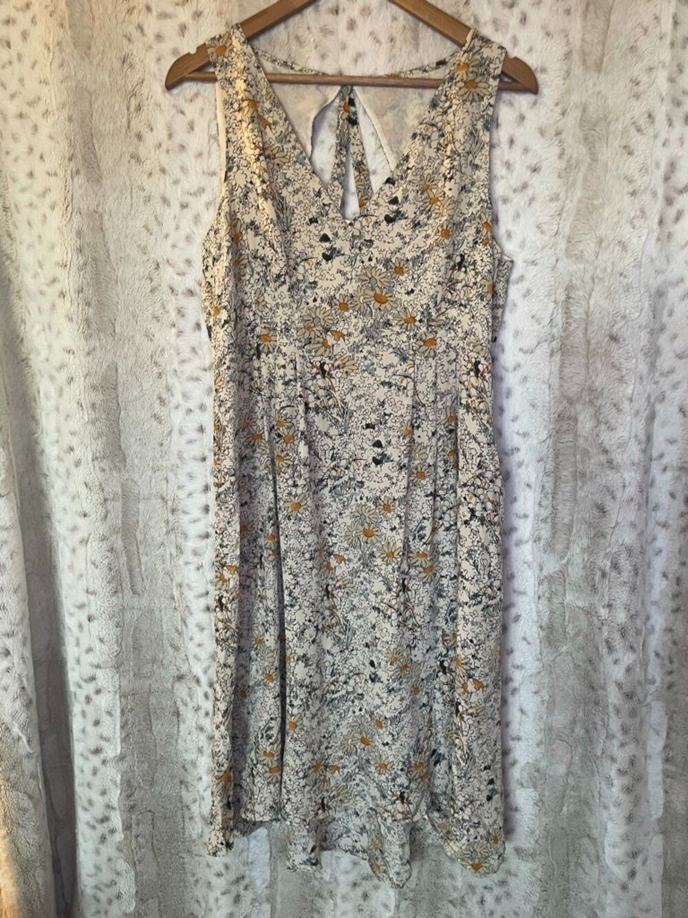 Anthropologie Moulinette Soeurs 100% Silk Floral Dress Size 12 Boho Daisy